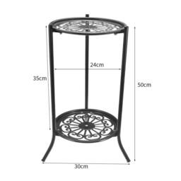 Garden Sanctuary Vintage 2 Tier Metal Plant Display Stand in Black - thumbnail 3