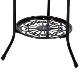 Garden Sanctuary Vintage 2 Tier Metal Plant Display Stand in Black - thumbnail 5