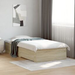 Berkfield Home Bed Frame with Drawers without Mattress Sonoma Oak 90x200 cm in Brown - thumbnail 1