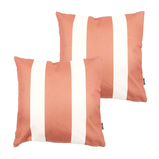 icon Striped Scatter Cushion Burnt Orange 43x43cm Set of 2 - Size: 43 cm x 43 cm