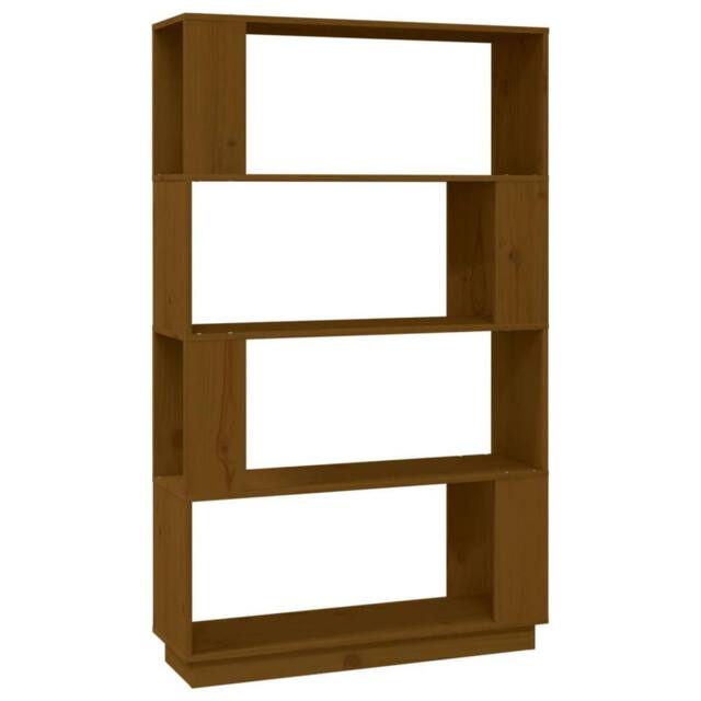 Berkfield Home Book Cabinet/Room Divider Honey Brown 80x25x132 cm Solid Wood - Size: 80 x 25 x 132 cm - image 1