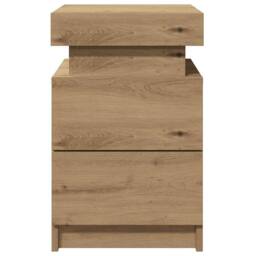 Berkfield Home Bedside Cabinets with LED 2 pcs Artisian Oak 35x39x55 cm Wood in Brown - Size: 35 x 39 x 55 cm - thumbnail 6