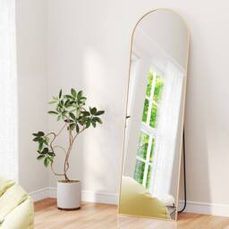 Levede 165X60CM Full Length Mirror Floor Standing Wall Mounted Mirror in Gold - Size: 165X60 cm