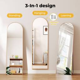 Levede 165X60CM Full Length Mirror Floor Standing Wall Mounted Mirror in Gold - Size: 165X60 cm - thumbnail 4