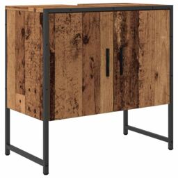 Berkfield Home Bathroom Sink Cabinet Old Wood 60x33x60 cm Engineered Wood in Brown - Size: 60 x 33 x 60 cm - thumbnail 2
