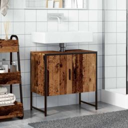 Berkfield Home Bathroom Sink Cabinet Old Wood 60x33x60 cm Engineered Wood in Brown - Size: 60 x 33 x 60 cm - thumbnail 3