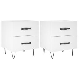 Berkfield Home Bedside Cabinets 2 pcs White 40x35x47.5 cm Engineered Wood - thumbnail 2