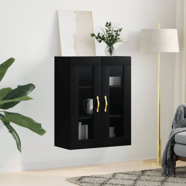 Berkfield Home Wall Mounted Cabinet Black 69.5x34x90 cm - image 1