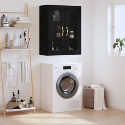 Berkfield Home Wall Mounted Cabinet Black 69.5x34x90 cm - thumbnail 2