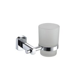 Showerdrape Admiralty Chrome Stainless Steel & Glass Wall Mounted Toothbrush Holder in Silver