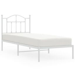 Berkfield Home Metal Bed Frame with Headboard White 80x200 cm - thumbnail 2
