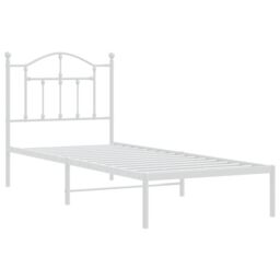 Berkfield Home Metal Bed Frame with Headboard White 80x200 cm - thumbnail 4