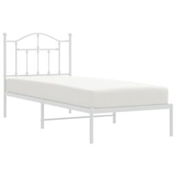 Berkfield Home Metal Bed Frame with Headboard White 80x200 cm - thumbnail 3