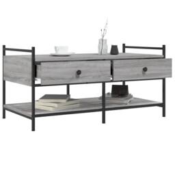 Berkfield Home Decorative Coffee Table Grey Sonoma 99x50x50 cm Engineered Wood - Size: 99 x 50 x 50 cm - thumbnail 4