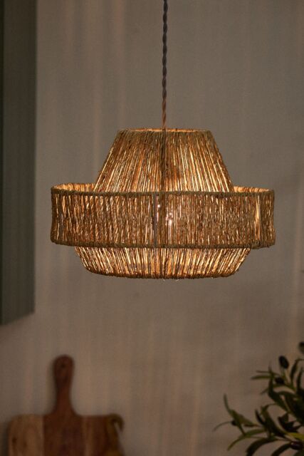 Dibor Layered Pendant Natural Home Décor Ceilling Light Shade H20 x D33cm - image 1