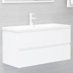 Berkfield Home Sink Cabinet White 90x38.5x45 cm Engineered Wood - thumbnail 1