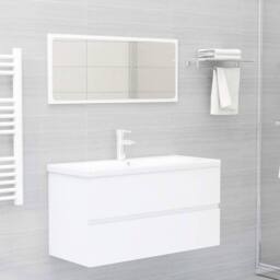 Berkfield Home Sink Cabinet White 90x38.5x45 cm Engineered Wood - thumbnail 3