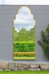 "MirrorOutlet Gold Framed Arched Leaner/Wall Garden Mirror 79"" x 33"" (200x85CM) - Size: 1 Pack" - thumbnail 1