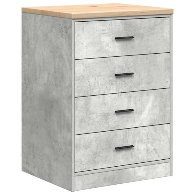 Berkfield Home Garage Storage Cabinet Concrete Grey 60x51x85 cm Solid Wood Pine - Size: 60 x 51 x 85 cm - image 1
