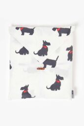 Homescapes Scottie Dog Digitally Printed Cotton Duvet Cover Set in White - Size: King - thumbnail 5