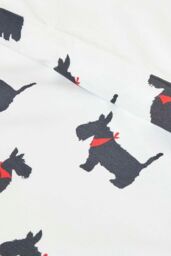 Homescapes Scottie Dog Digitally Printed Cotton Duvet Cover Set in White - Size: King - thumbnail 2