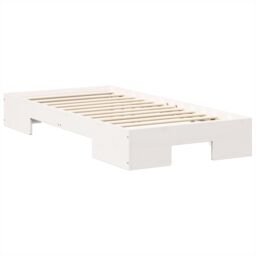 Berkfield Home Floor Bed Frame with Storage White 75 x 190 cm Solid pine wood - thumbnail 2
