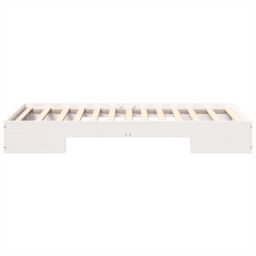 Berkfield Home Floor Bed Frame with Storage White 75 x 190 cm Solid pine wood - thumbnail 7