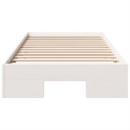 Berkfield Home Floor Bed Frame with Storage White 75 x 190 cm Solid pine wood - thumbnail 6