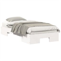 Berkfield Home Floor Bed Frame with Storage White 75 x 190 cm Solid pine wood - thumbnail 3