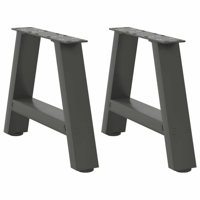 Berkfield Home Coffee Table Legs A-Shaped 2 pcs Anthracite¬†30x(30-31) cm Steel in Black - image 1