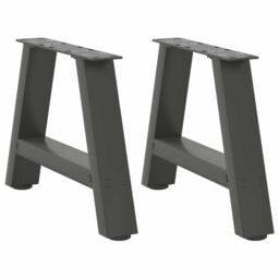 Berkfield Home Coffee Table Legs A-Shaped 2 pcs Anthracite¬†30x(30-31) cm Steel in Black - thumbnail 1