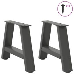 Berkfield Home Coffee Table Legs A-Shaped 2 pcs Anthracite¬†30x(30-31) cm Steel in Black - thumbnail 3
