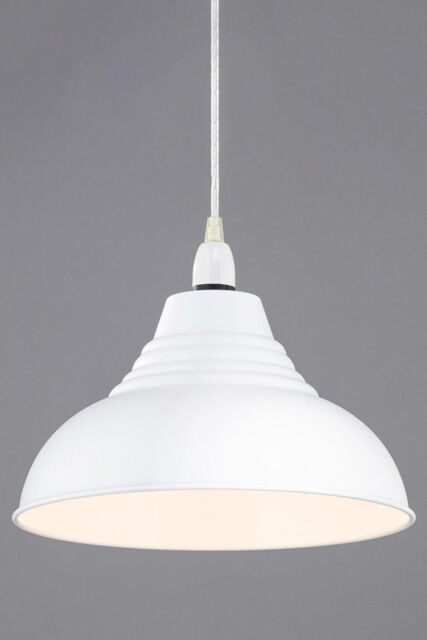 BHS Lighting Steel Diner Easy Fit Light Shade in White - image 1