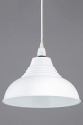 BHS Lighting Steel Diner Easy Fit Light Shade in White - thumbnail 2