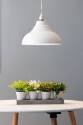 BHS Lighting Steel Diner Easy Fit Light Shade in White - thumbnail 4