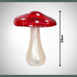 Marco Paul 23cm Large Solar Powered Mushroom Garden Ornament in Red - thumbnail 3