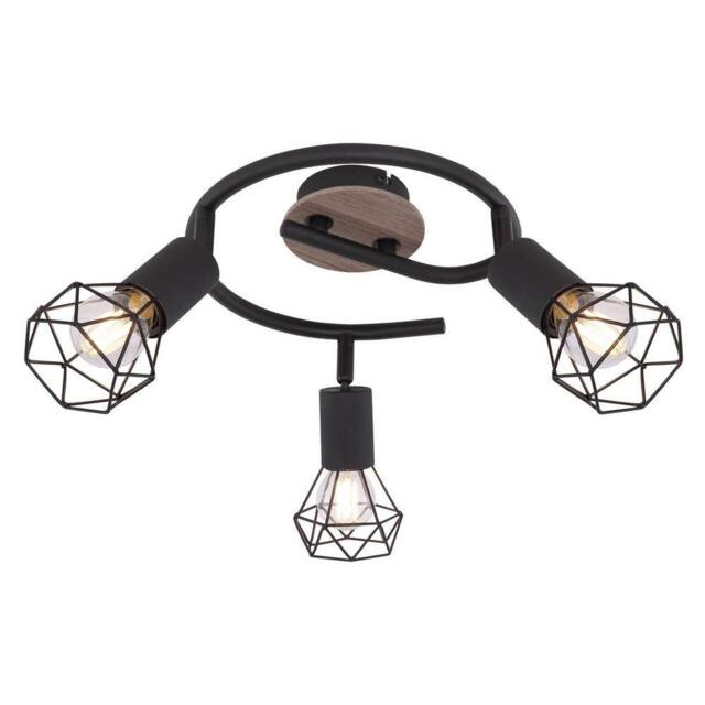Netlighting Xara I Ceiling Spotlight Clusters Black Brown 3x E14 - image 1