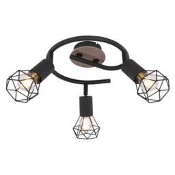 Netlighting Xara I Ceiling Spotlight Clusters Black Brown 3x E14 - thumbnail 1