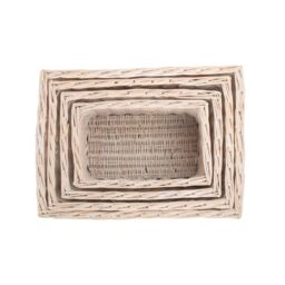 Red Hamper Wicker White Wash Storage Open Baskets Set of 4 - thumbnail 4