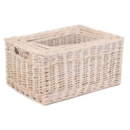 Red Hamper Wicker White Wash Storage Open Baskets Set of 4 - thumbnail 2