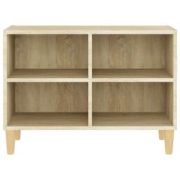 Berkfield Home TV Cabinet with Solid Wood Legs Sonoma Oak 69.5x30x50 cm in Brown - thumbnail 4