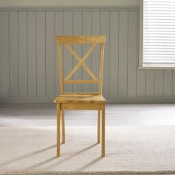 FurnitureboxUK Millford x2 Solid Wood Crossback Dining Chairs in Light Oak - thumbnail 4