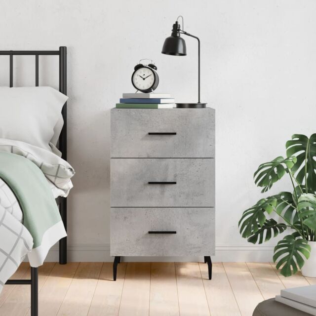 Berkfield Home Bedside Cabinet Concrete Grey 40x40x66 cm Engineered Wood - Size: 40 x 40 x 66 cm - image 1