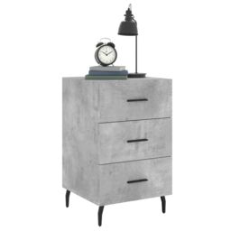 Berkfield Home Bedside Cabinet Concrete Grey 40x40x66 cm Engineered Wood - Size: 40 x 40 x 66 cm - thumbnail 3