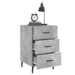 Berkfield Home Bedside Cabinet Concrete Grey 40x40x66 cm Engineered Wood - Size: 40 x 40 x 66 cm - thumbnail 4