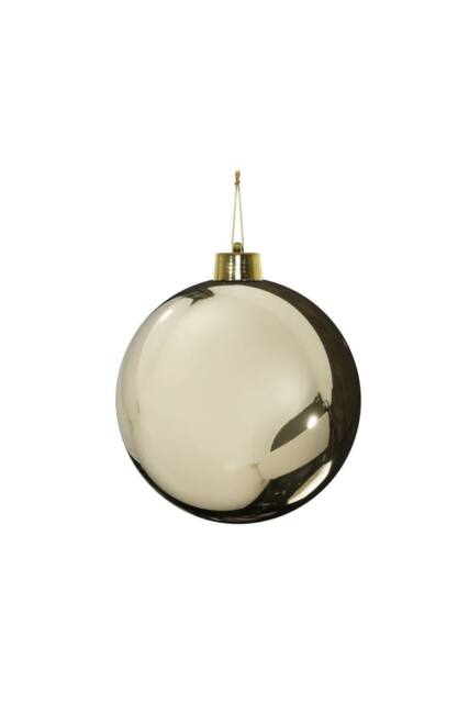 KDMD Champagne Shiny Shatterproof Bauble x1 15cm in Light Sand - image 1