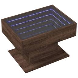 Berkfield Home Decorative Coffee Table with LED Brown Oak 70x50x45 cm Engineered Wood - Size: 70 x 50 x 45 cm - thumbnail 1