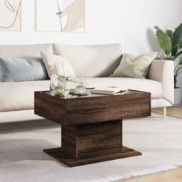 Berkfield Home Decorative Coffee Table with LED Brown Oak 70x50x45 cm Engineered Wood - Size: 70 x 50 x 45 cm - thumbnail 4