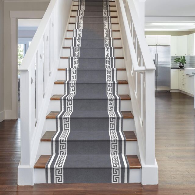runrug Grey Key Stair Carpet Runner - Size: 60 cm x 480 cm - image 1