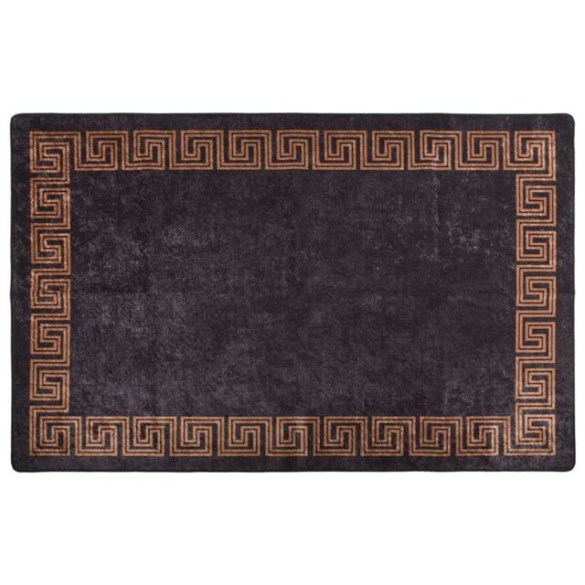 Berkfield Home Rug Washable 80x150 cm Black & Gold Anti Slip - Size: 100 cm diameter - image 1